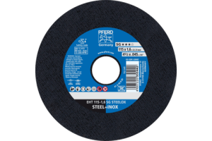 Disco de corte para acero y acero inoxidable (INOX) con alto rendimiento de corte y muy larga vida útil.