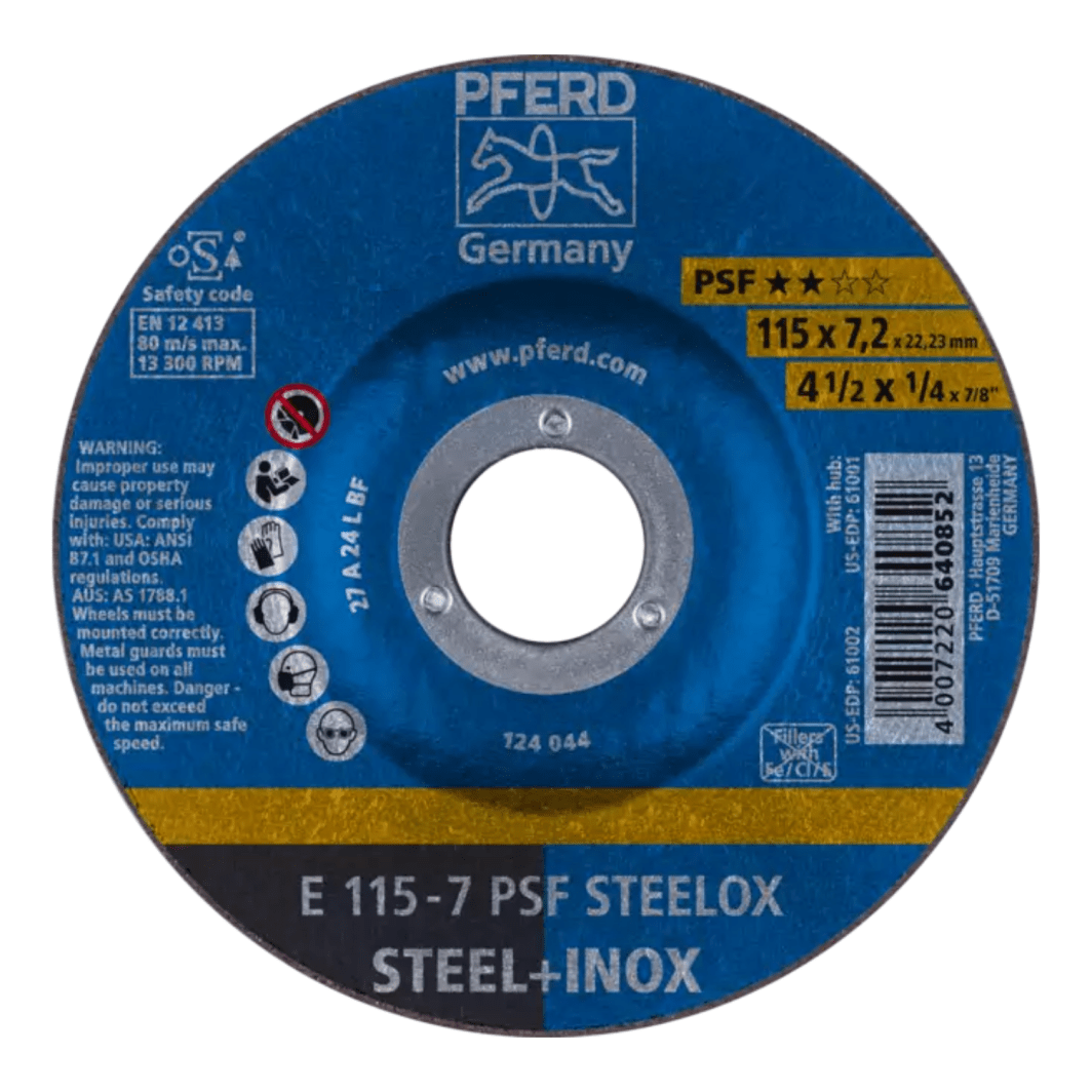Disco Pulir Metal 4.1/2" X 1/4" T27 PSF Naranja - SKU 640852