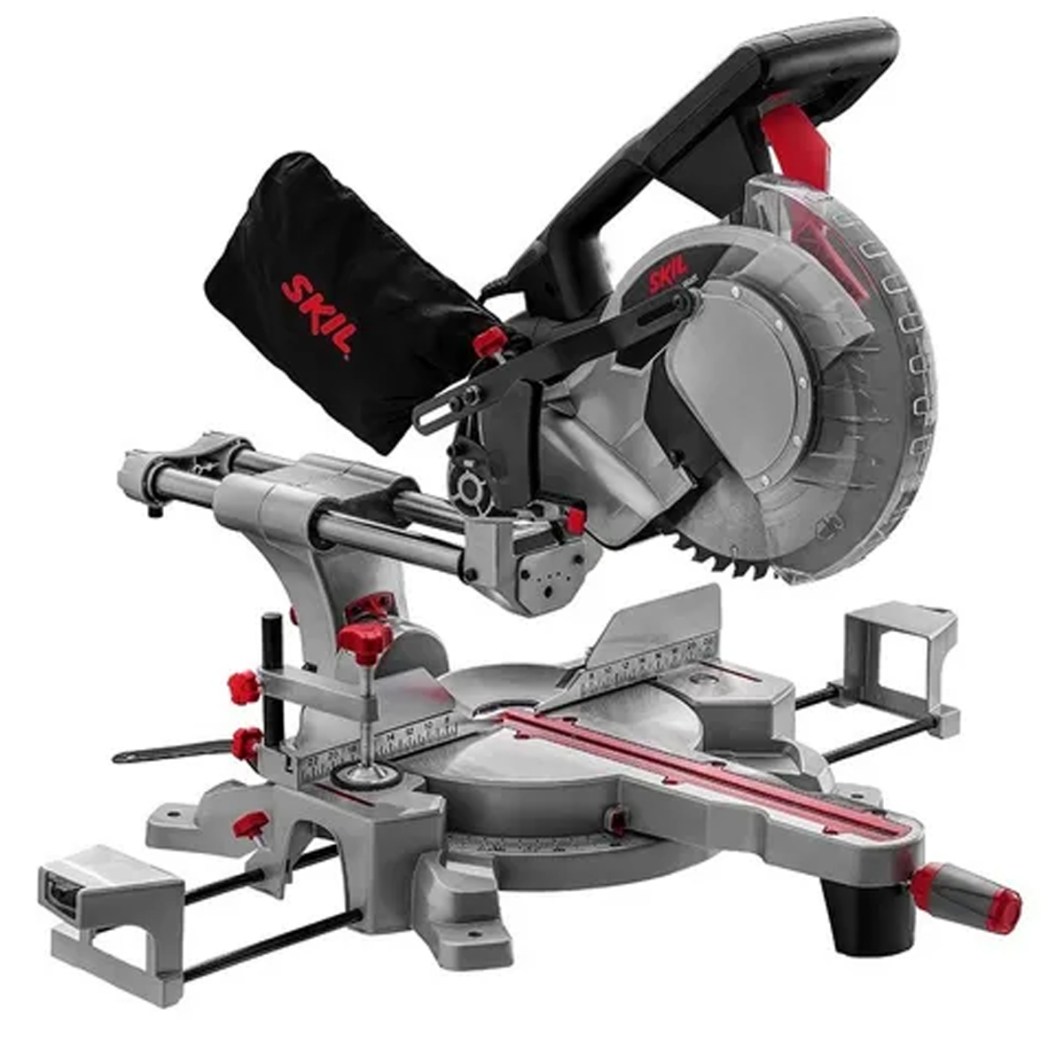 Brazo articulado y resorte de compresión reforzado, mayor calidad en los cortes Cortes en madera, aluminio, metales no ferrosos y plásticos.