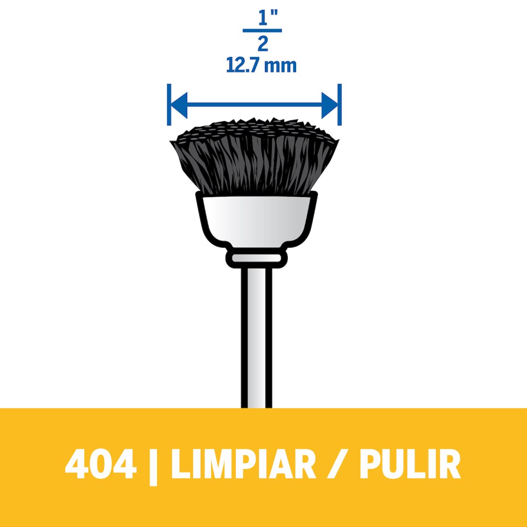 Dremel Cepillo De Cerdas De Nylon De 12,7mm Para Limpiar y Pulir Platería, Joyas y Metales Preciosos (Modelo 404)