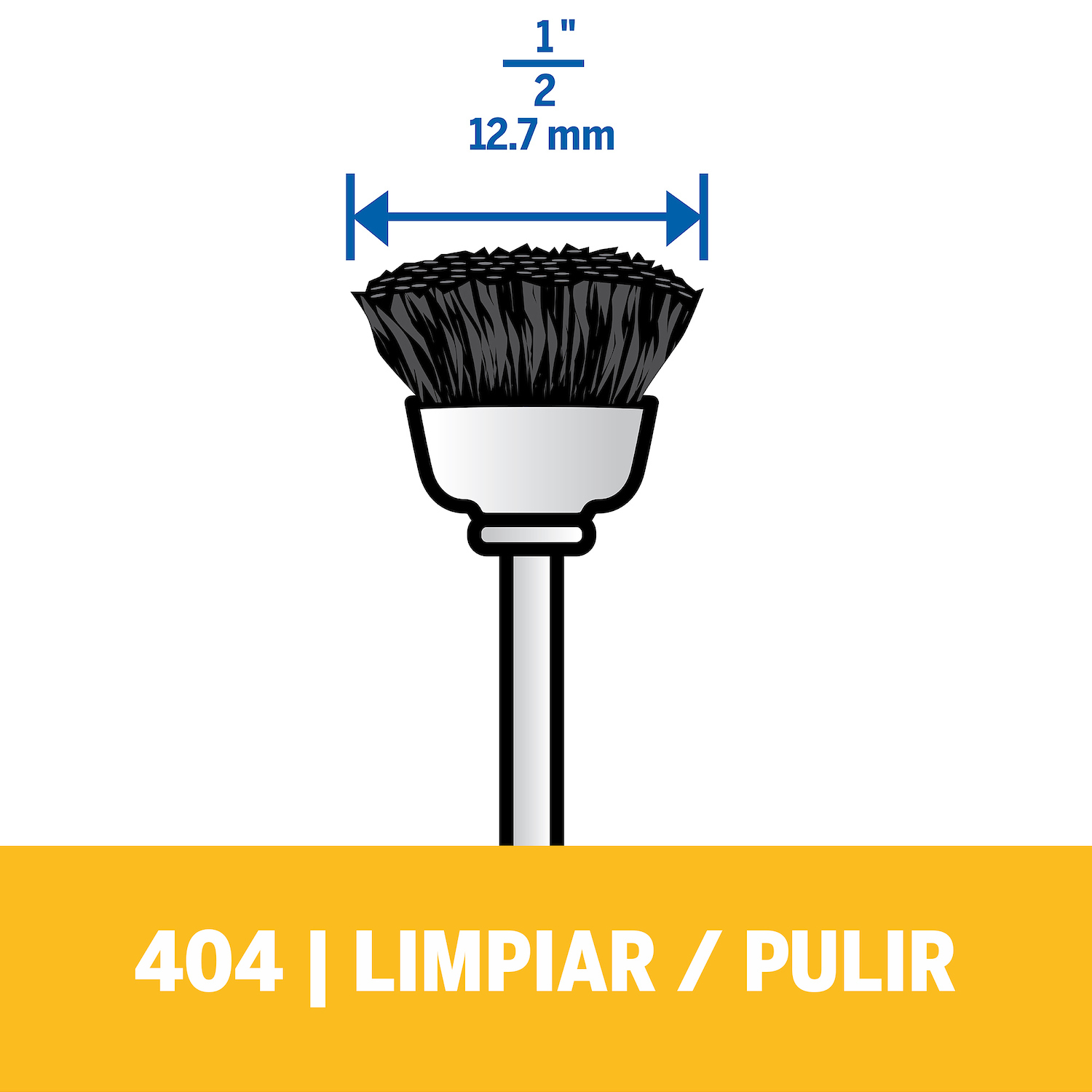 Dremel Cepillo De Cerdas De Nylon De 12,7mm Para Limpiar y Pulir Platería, Joyas y Metales Preciosos (Modelo 404)