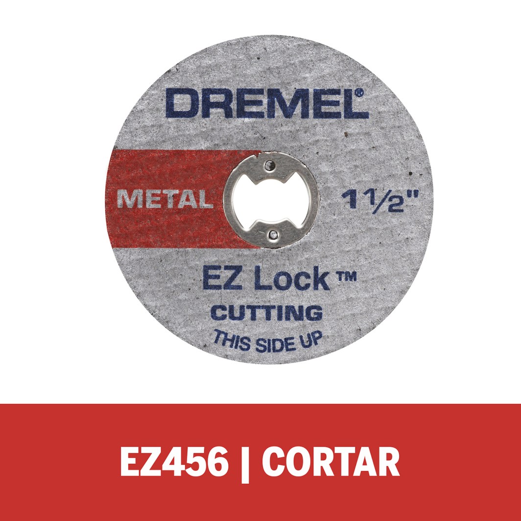5 discos de corte de 38,1mm espesor de 1,1 para metal - sistema EZ Lock cambio rápido (modelo EZ456)Disco_de_corte_metal_corte_lápiz grabador eléctrico_cortadora sin fin para metales_grabador de metal dremel_dremel engraver 2615E456AJ-000_ES_01