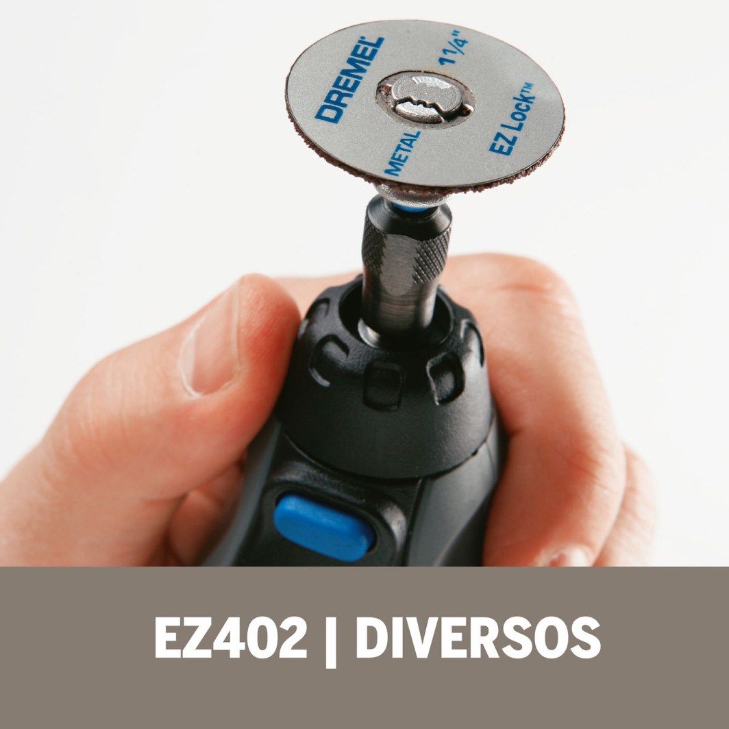 Dremel Mandril Vástago Adaptador Para Discos Del Sistema EZ Lock Cambio Rápido (Modelo EZ402) 1 mandril vástago adaptador para discos del sistema EZ Lock cambio rápido (modelo EZ402) Mandril vastago adaptador para discos EZ-Lock Espesor de 1/8" - 3.2 mm