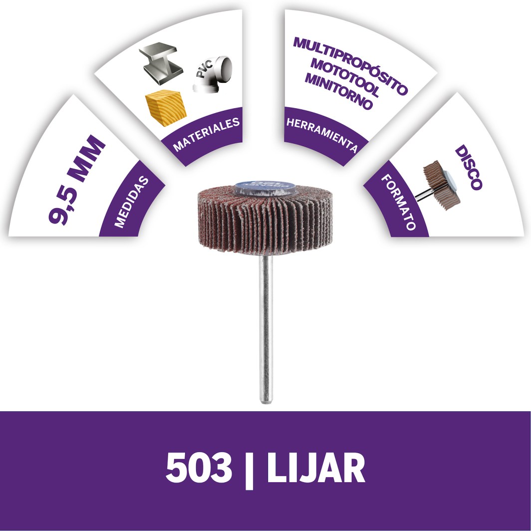 Resumen del producto Los discos de láminas amolan y pulen superficies lisas o contorneadas Eficaz como lijadora de acabado, tras el lijado pesado de superficies y la eliminación de material Mandril de 1/8" Calibre 120 para obtener un acabado de lijado fino