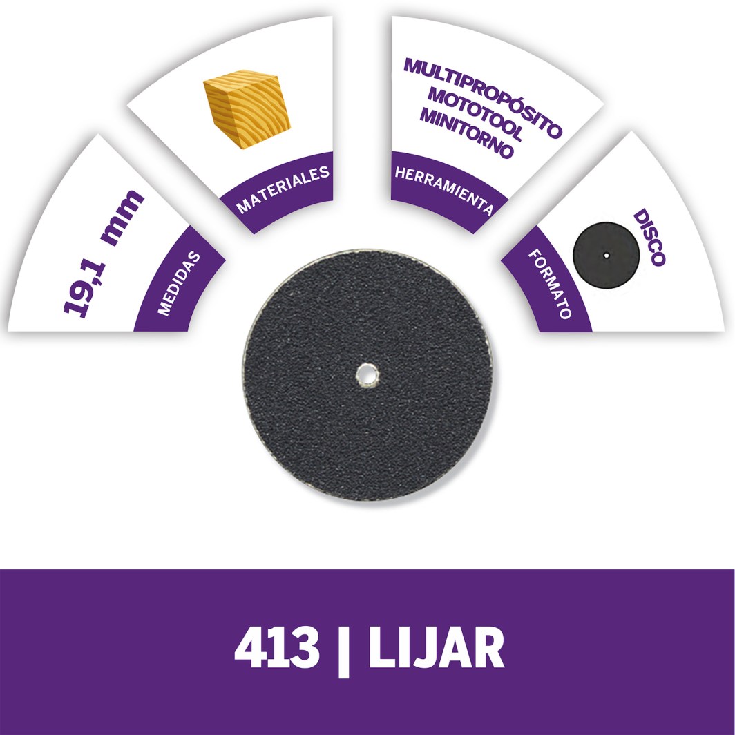 Para lijado (suave) plano y de bordes de materiales blandos como madera o eliminación de óxido