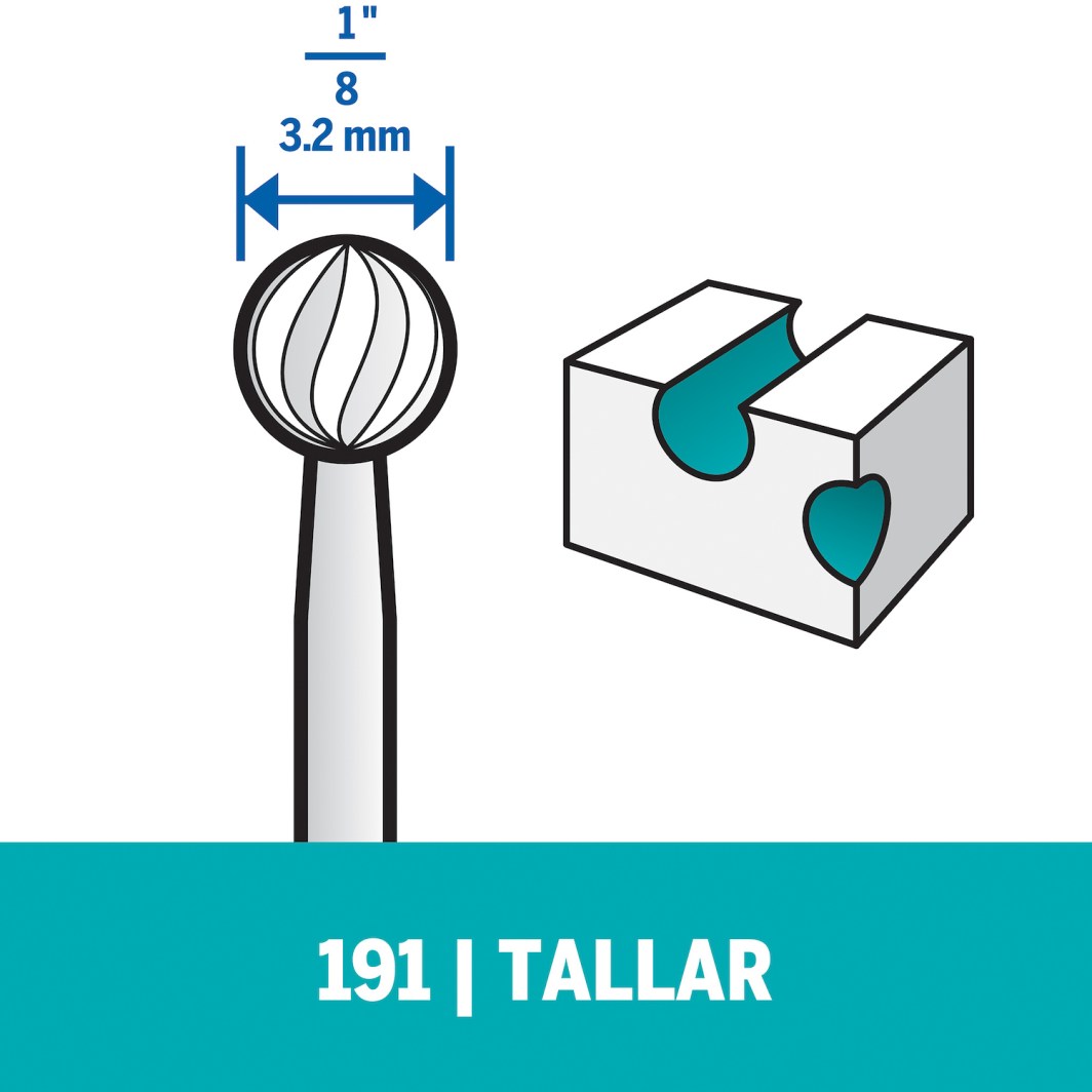 Cabeza de tamaño mediano en forma de bola para tallar y grabar en madera