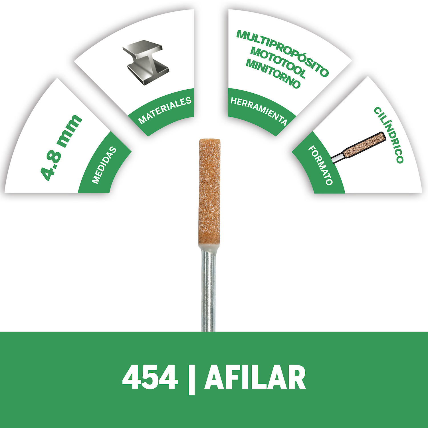 Broca de afilado de sierra de cadena de segundo mayor tamaño. Requiere un distanciador