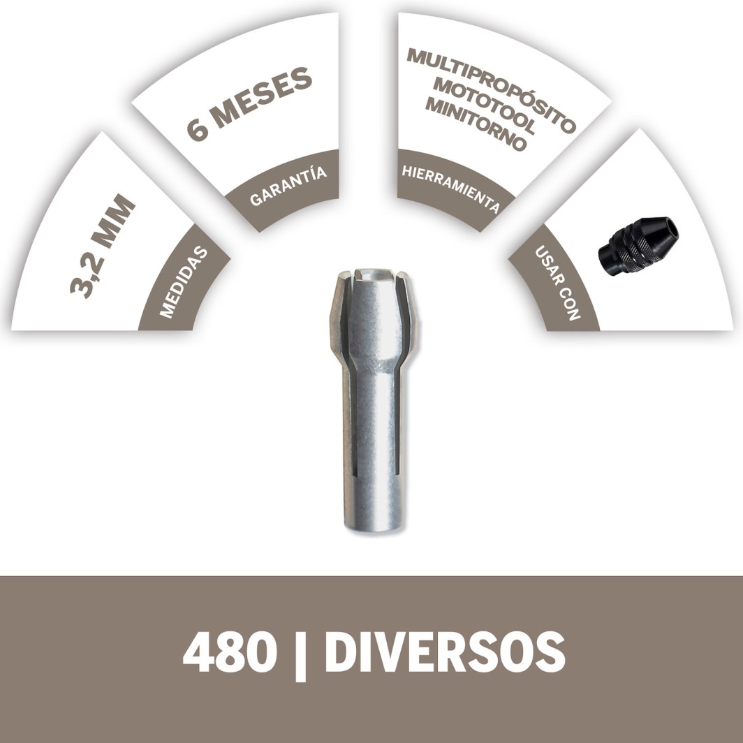 Boquilla, tamaño de mango (1/8") 3,2 mm