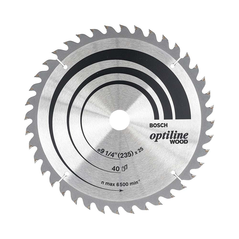 Disco Corte Tusgteno 9.1/4" X 40T EJE 1" Optiline Madera SKU 2608640886