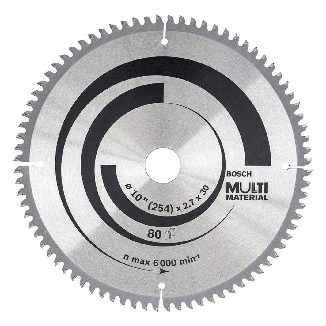 Disco Corte Tusgteno 10" X 80T EJE 1.3/16" Multimaterial SKU 2608642201